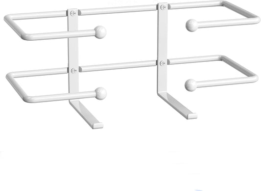 niffgaff Glove Box Dispenser Wall Mount: White Glove Holder Organizer for Disposable Glove Box & Tissue Box - Glove Organizer on Wall in Lab, Kitchen, Bathroom, Garage