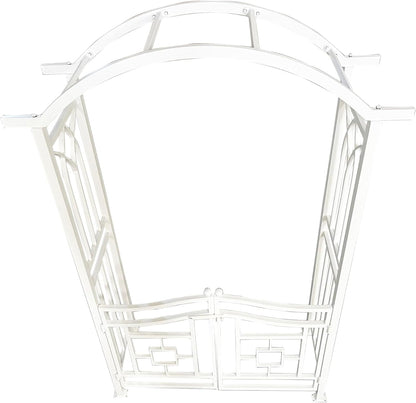 White Aluminum Garden Arbor Arch with Gate
