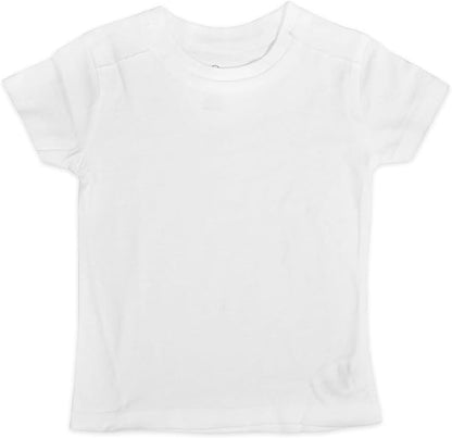 HonestBaby 5-Pack Short Sleeve T-Shirts 100% Organic Cotton Baby, Toddler, Little Kid, Boy, Girl, Unisex