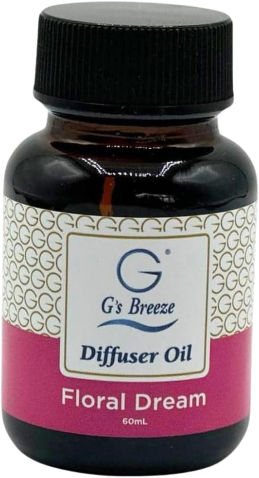 G's Breeze Floral Dream Diffuser Oil Refill - Luxurious Rose, Lily & Jasmine Blend for Long Lasting Floral Freshness – Ideal Scent for Home & Office – Create an Uplifting Atmosphere - 60 ML