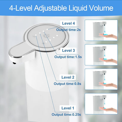 Automatic Liquid Soap Dispenser, Touchless Hand Soap Dispenser Rechargeable, Dish Liquid Soap Dispenser Electric for Bathroom Countertop, Kitchen and Commercial 12.85oz/380mL