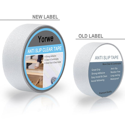 Anti Slip Tape Transparent, More Clear and Comfortable Safety Track Tape (2" Width x 190" Long, Clear)