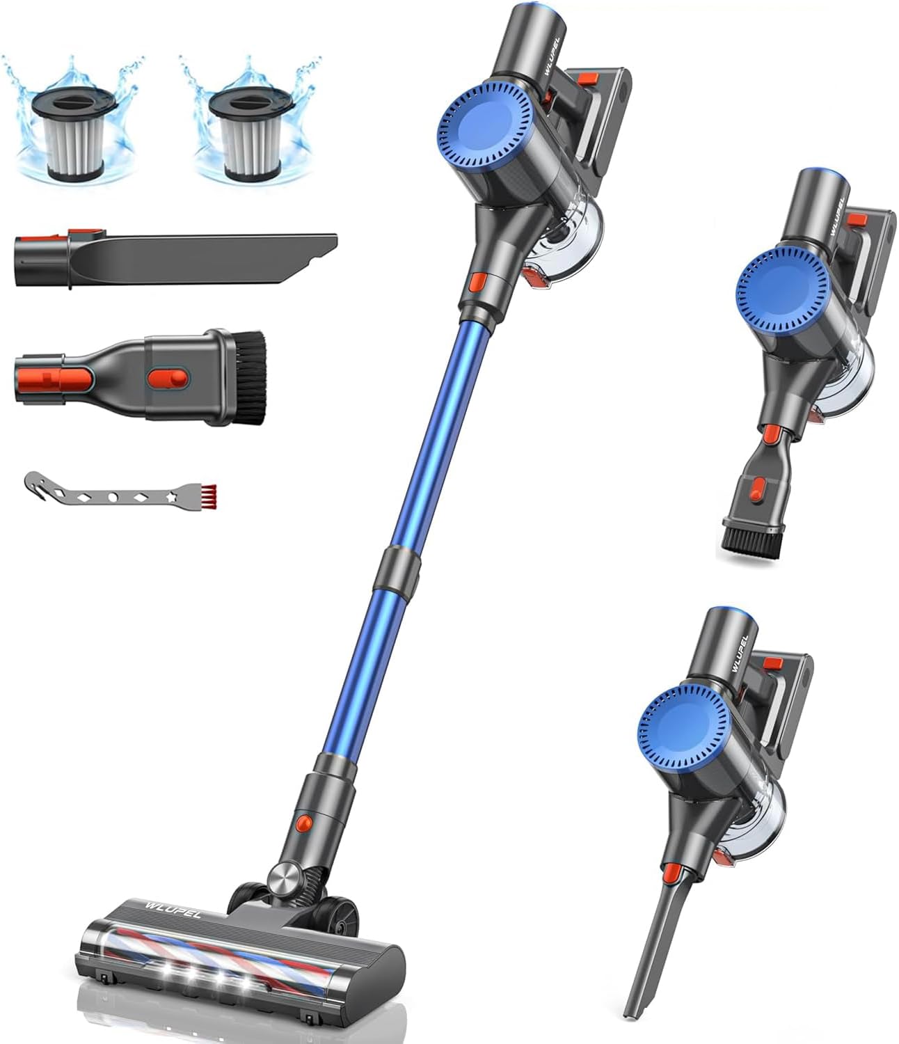 Cordless Vacuum Cleaner, 30Kpa/400W/45Mins Stick Cordless Vacuum Cleaner Rechargeable, 80000RMP Lightweight Handheld Vacuum for Home with LED Display Screen, for Hardwoods/Floors/Carpets/Pet Hair