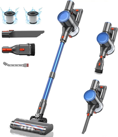 Cordless Vacuum Cleaner, 30Kpa/400W/45Mins Stick Cordless Vacuum Cleaner Rechargeable, 80000RMP Lightweight Handheld Vacuum for Home with LED Display Screen, for Hardwoods/Floors/Carpets/Pet Hair