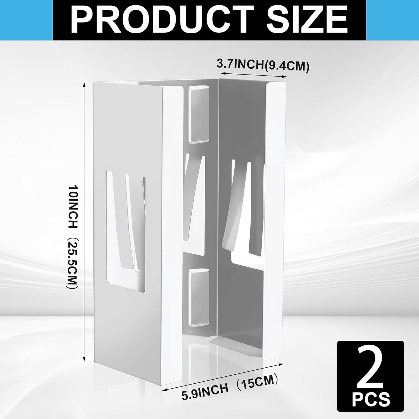 Lounsweer 2 Pcs Magnetic Glove Dispenser Holders Wall Mount Boxes of Gloves Commercial Quality Towels Wipes Paper Tissue Box Holder Kitchen Fridge Office Workshops Garage Tool Hospital(White)