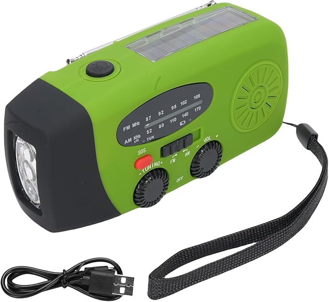 Yunir Emergency Radio, Solar Hand Crank Portable AM FM Radio Phone Charger with 2000mAh Battery, for Camping Hiking Power Outage (European Version)