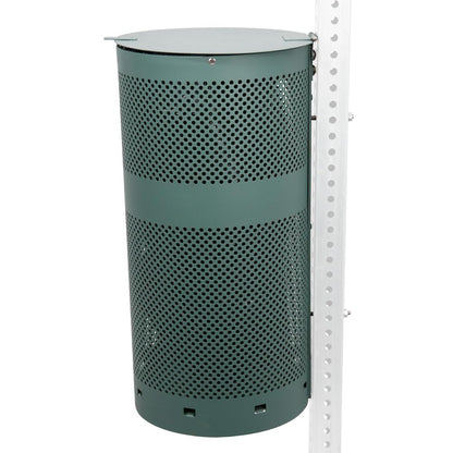 ZERO WASTE USA - Round Outdoor 10 Gallon Dog Waste Station Waste Can Replacement - 100% Rust-Free, Powder-Coated, Commercial Grade Aluminum. 10-Year Warranty (Matte Green)