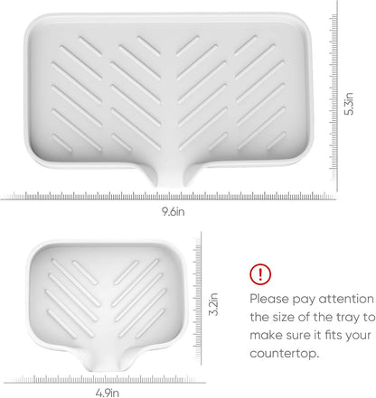 Kitchen Soap Tray,Kitchen Sink Tray Sponge Tray Kitchen Sponge Holder Self Draining Premium Silicone Soap Holder for Bathroom Kitchen Counter Sink Caddy Organizer for Dish Soap Bottle,Soap Dispenser