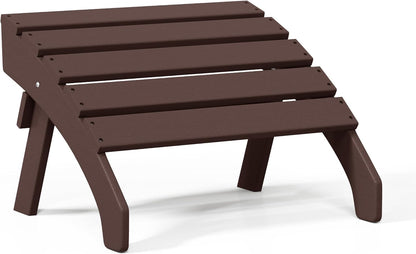 WestinTrends Dylan Outdoor Patio HDPE Adirondack Ottoman Footrest, Dark Brown