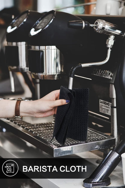 KinHwa Microfiber 6 Pack Dish Cloths Thick Waffle Weave Kitchen Dish Drying Towel Rags Super Absorbent Kitchen Tea Towels Sets 12inch x 12inch Black