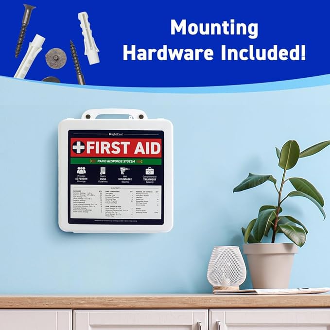 Professional First Aid Kit for Workplace, Wall Mountable & Portable with Hard Case, OSHA Compliant for Businesses, Office, Restaurants, Work Vehicles, Retail & Service Spaces - 280 Piece - Large