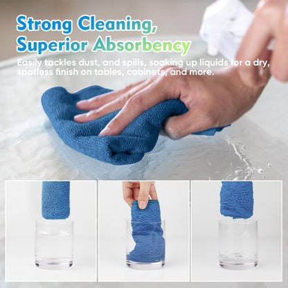 HOMEXCEL Microfiber Cleaning Cloth 12 Pack 12.5 x 12.5 inch Microfiber Towels for Cars Ultra Absorbent Car Washing Cloth Lint Free Streak Free Cleaning Rags for Car, Kitchen Window Lake Green