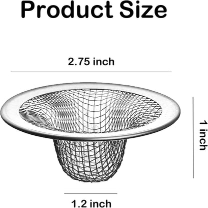 10PCS Mesh Sink Drain Strainer Bathroom, 2.75" Stainless Steel Slop Basket Filter Trap Hair Catcher, Tub Drain Screen Filter Cover Mesh Bathroom Bathtub RV Laundry Lavatory Balcony Utility