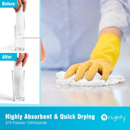 Orighty Cleaning Cloths Bulk, 150 Pack Shop Rags Reusable, Multi-Purpose Shop Towels for Cars, Microfiber Cleaning Rags for Automotive, Mechanic, Kitchen, Lint Free Towels 11.5’’ x 11.5’’, White