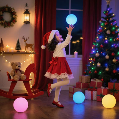 8-in Solar Globe Light Outdoor, Waterproof Solar Ball Light for Outside w/Remote, 16 RGB Color Changing Glowing Orb Lamp Landscape Lighting Mood Lamp w/Ground Stake for Garden Patio Yard Pathway Decor