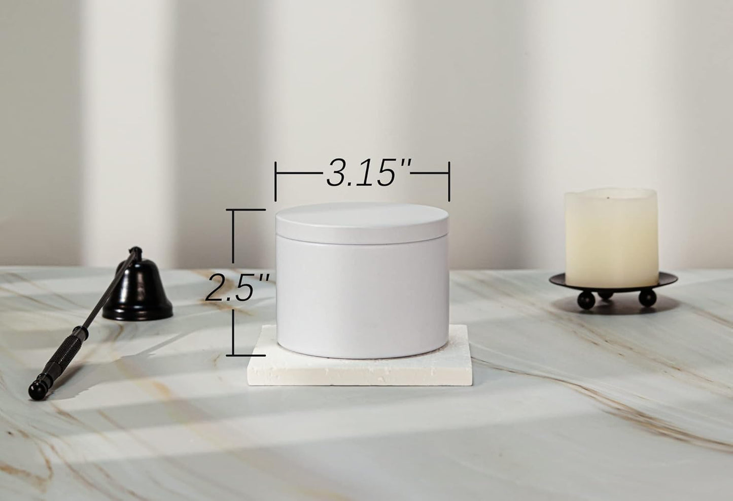 Aroparc White Candle Tins - 8oz, 24 Piece, Straight Sided Bulk Candle Containers for Candle Making Supplies