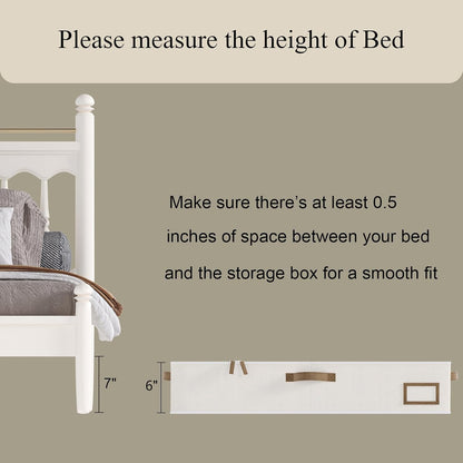 Under Bed Storage Containers, 2-Pack Underbed Storage Box, Collapsible Clothes Storage Bins with Handles and Lid, Large Under Bed Organizers for Shoe, Blanket, Toy, Pillow, Sheet, Beige