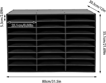 Literature Organizer 27 Slots Compartments Desktop File Sorter Mail Center Paper Storage Cabinet Home & Office Mailbox School Classroom Keepers