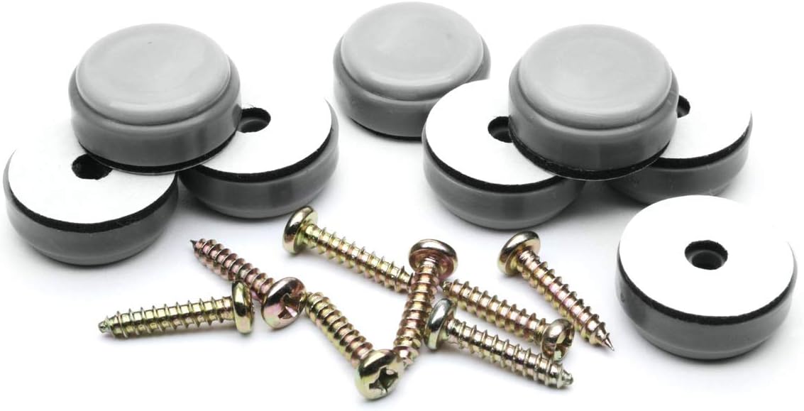 GorillaGlides CB253 1 Inch Chair Sliders/Furniture Glide Floor Protectors (Set of 8 Glides) Self-Adhesive Screw-On Glides, for Sliding on Hard Surface Floors and Low-Pile Carpet, Round