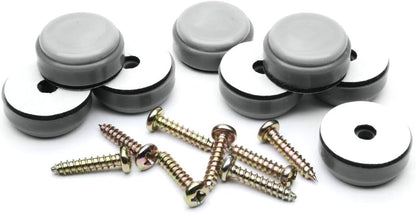 GorillaGlides CB253 1 Inch Chair Sliders/Furniture Glide Floor Protectors (Set of 8 Glides) Self-Adhesive Screw-On Glides, for Sliding on Hard Surface Floors and Low-Pile Carpet, Round