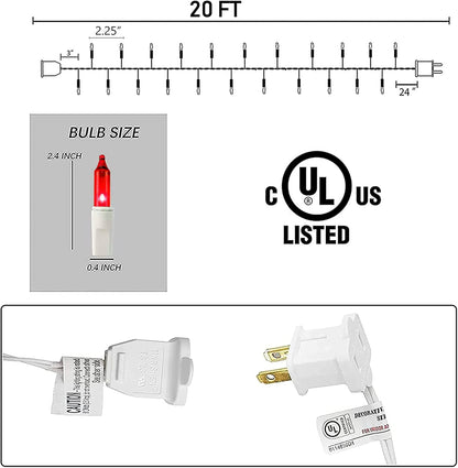 Dazzle Bright 4th of July Lights, 20FT 100 Count Independence Day Mini String Lights Plug in Waterproof Christmas for Outdoor Indoor Home Party Decorations, Red Blue and White