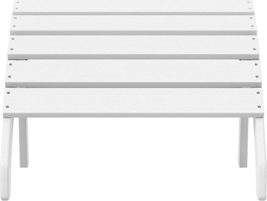 WestinTrends Dylan Outdoor Patio HDPE Adirondack Ottoman Footrest, White