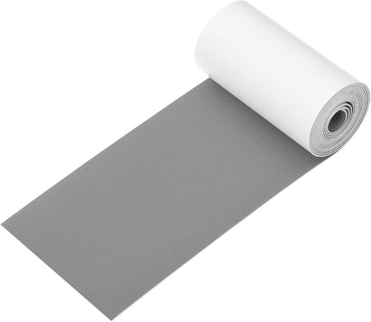 PATIKIL Leather Patches Tape for Furniture, 3.2 x 61 Inch Self Adhesive Vinyl Leather Repair Kit Cover Sheet for Couch, Sofa, Car Seats, Office Chair, Light Gray