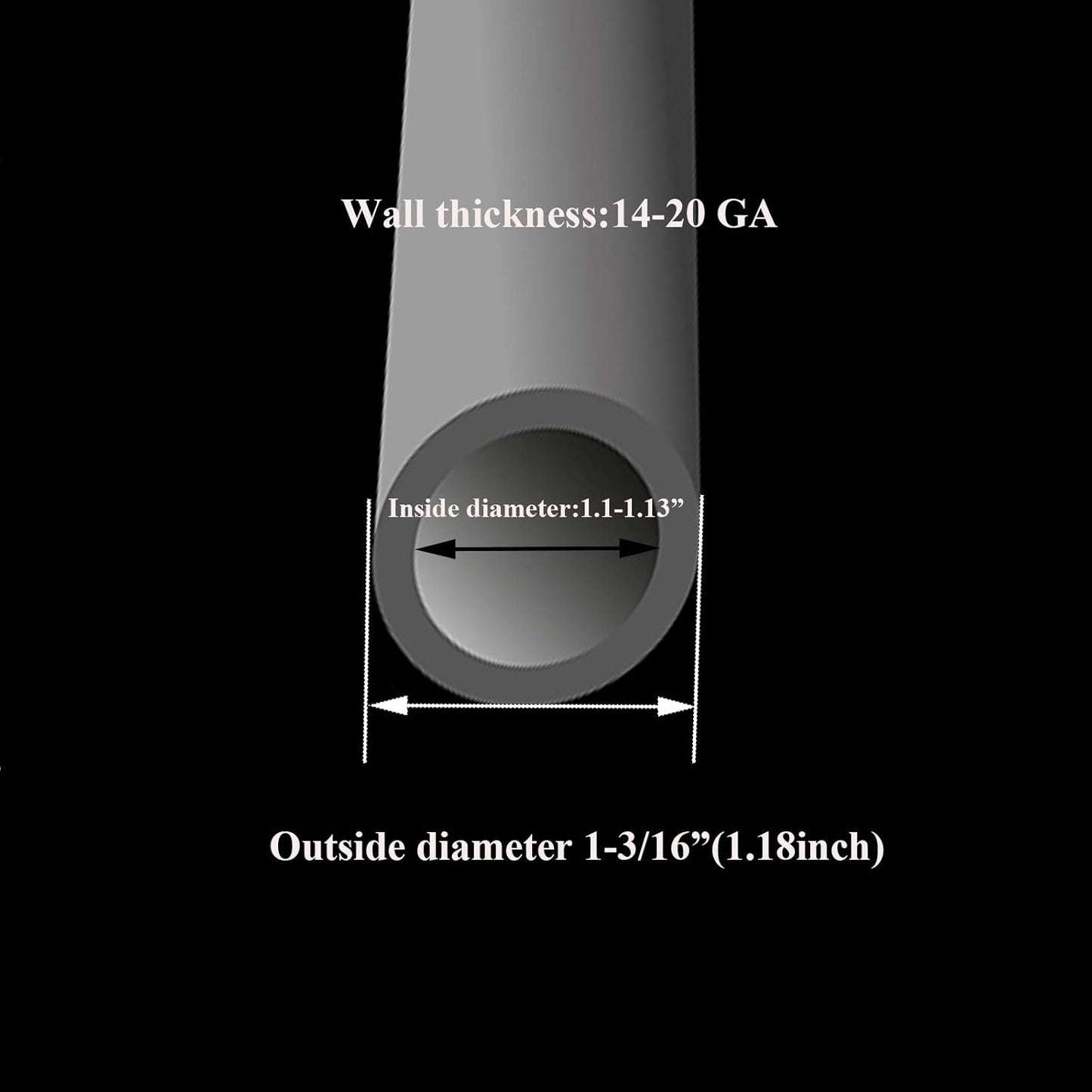 Furnigear Plastic Plugs Tubing End Caps Chair End Caps 1 3/16" Outside Bottom Round Tubing Caps Round Furniture Sliders Glides Black (Fit 1.1-1.13" Tube Inner Diameter, 24pack)