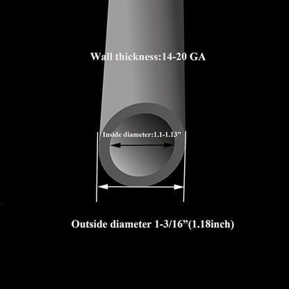 Furnigear Plastic Plugs Tubing End Caps Chair End Caps 1 3/16" Outside Bottom Round Tubing Caps Round Furniture Sliders Glides Black (Fit 1.1-1.13" Tube Inner Diameter, 24pack)