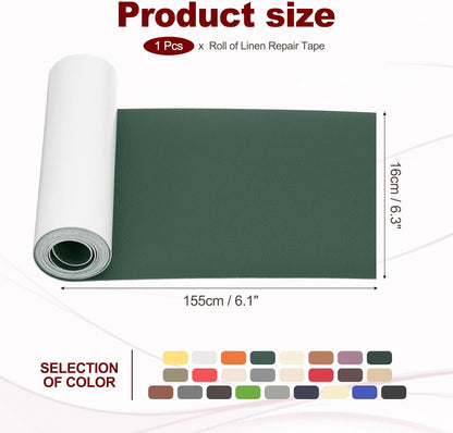 PATIKIL Leather Patches Tape for Furniture, 6.3 x 61 Inch Self Adhesive Vinyl Leather Repair Kit Cover Sheet for Couch, Sofa, Car Seats, Office Chair, Emerald Green