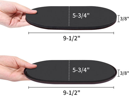 Ezprotekt 8 Pack Reusable Large Furniture Movers Sliders for Carpet and Hardwood Floors, 9-1/2" x 5-3/4" Oval Heavy Duty 4 Pcs Felt Sliders Hard Surfaces - 4 Pcs Furniture Pad for Carpet (Brown)