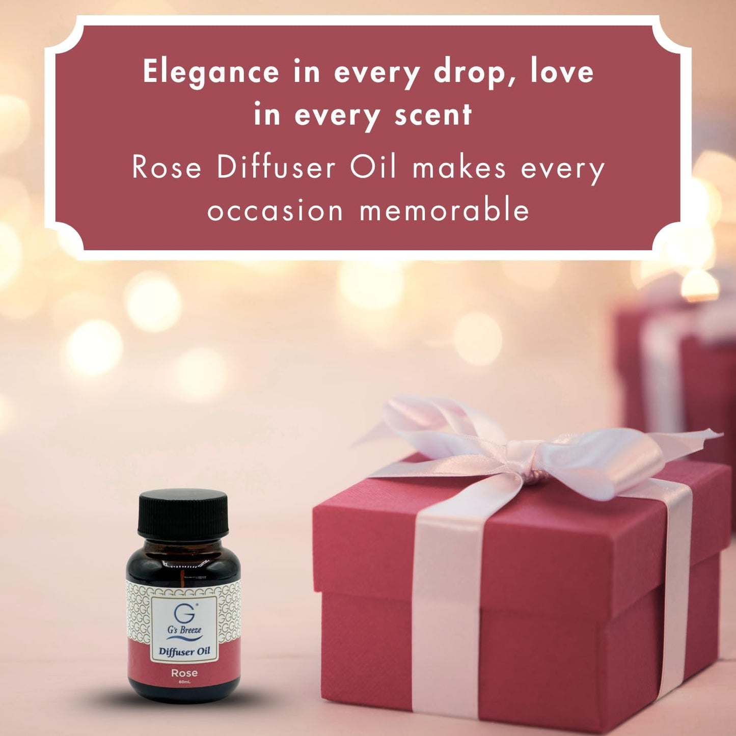 G's Breeze Rose Diffuser Oil Refill - Enchanting Aroma of Blooming Roses – Create a Romantic, Luxurious Atmosphere – Ideal for Home & Office – Long-Lasting Floral Fragrance - 60 ML