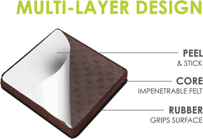 Slipstick GorillaPads Non Slip Furniture Pads/Gripper Floor Protectors (Set of 4) 3 Inch Square Self Adhesive Rubber Stoppers for Furniture Legs, CB155