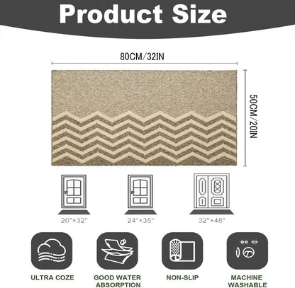 Indoor Doormat, Non-Slip Front Door Mats, Outdoor Welcome Mat Washable, Low Profile Indoor DoorMats for Entryway, Floor Inside Back Door Mats (20"x32")