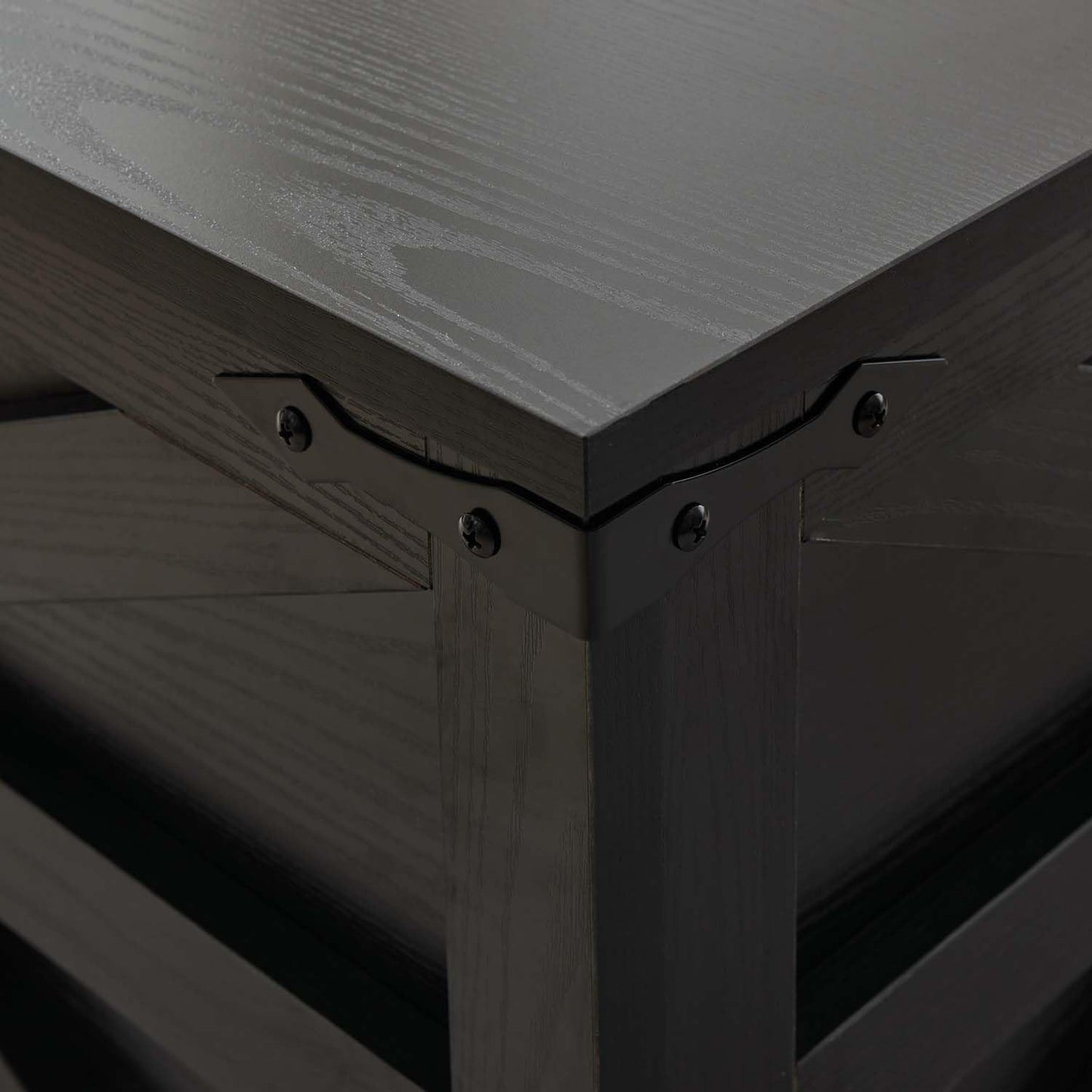 Black Coffee Table with Storage, Cocktail Table with Hinged Lift Top, Farmhouse Square Wood Center Table with Large Hidden Storage Compartment for Living Room, Square Coffee Table, Metal Edges Decor