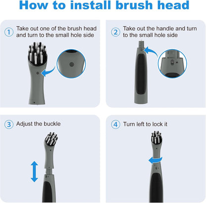 Rechargeable Electric Cleaning Brush with 4 in 1 Multiple Brush Heads and USB Cable, Indoor Household Cordless Motorized Brush for Bathroom Toilet Kitchen Tile Crevice (Grey & Black)