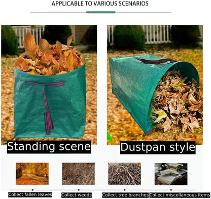 72 Gallon Garden Bags for Debris,2-Pack Yard Waste Bags,Large Dustpan-Type Lawn Bags with Gardening Gloves, Leaf Bags for Yard Debris,Grass Clippings,Collapsible Trash Can for Parties,Laundry,Camping