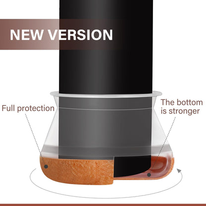 Chair Leg Floor Protectors Round Chair Leg Protectors for Hardwood Floors Silicone Caps Felt Furniture Pads Covers Anti-Scratch Reduce Noise 32 Pack Clear Round X-Large Fit 1-1/2" to 2" (38-50mm)