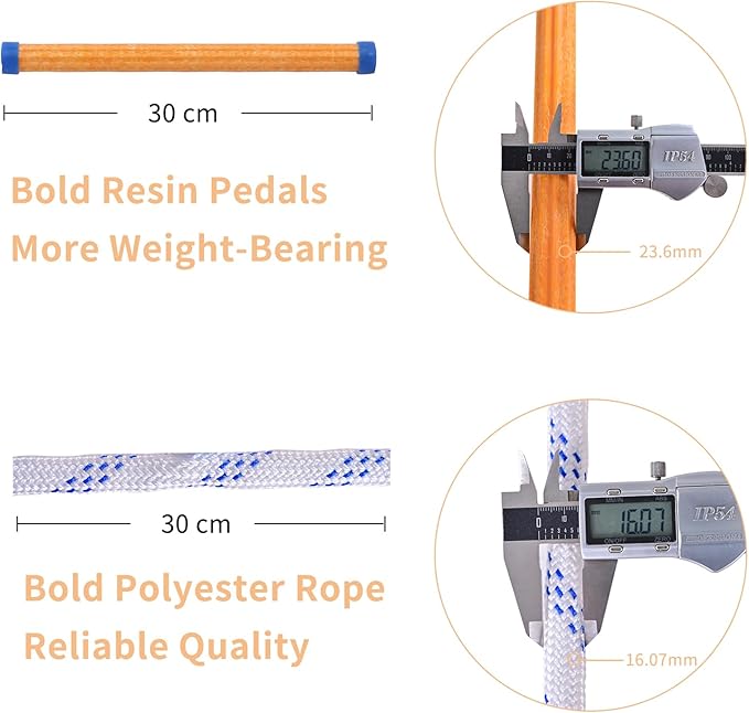 Emergency Fire Escape Ladder, 26.2FT Rope Ladder, Flame Resistant Safety Extension Ladders with 2 Hooks, Fast to Deploy Sturdy and Strong Portable and Reusable 2 Story,Weight Capacity up to 2000 LB