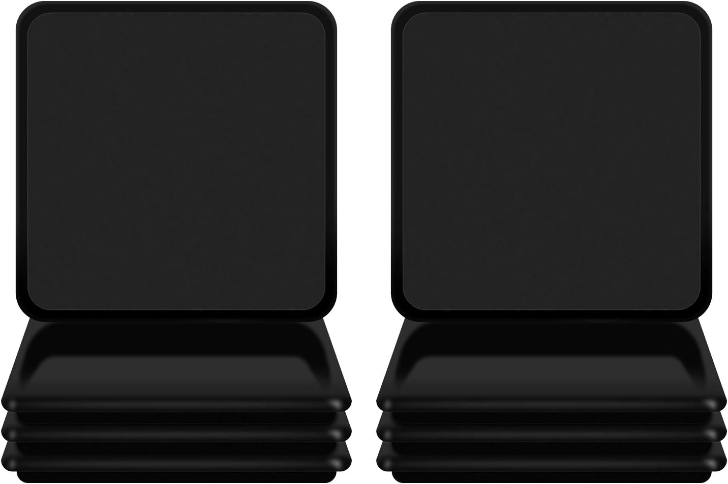 Ezprotekt 8 Pack Reusable Large Furniture Movers Sliders for Carpet, 5" Square Furniture Moving Pads, Carpet Sliders for Heavy Duty Sofa Bed Couch Fridge, Move Items Easily and Quickly (Black)