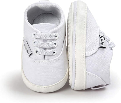 Morbido Infant Baby Boys Girls Canvas Sneaker Toddler Slip On Anti Skid Newborn First Walkers Candy Shoes for 0-18 Months