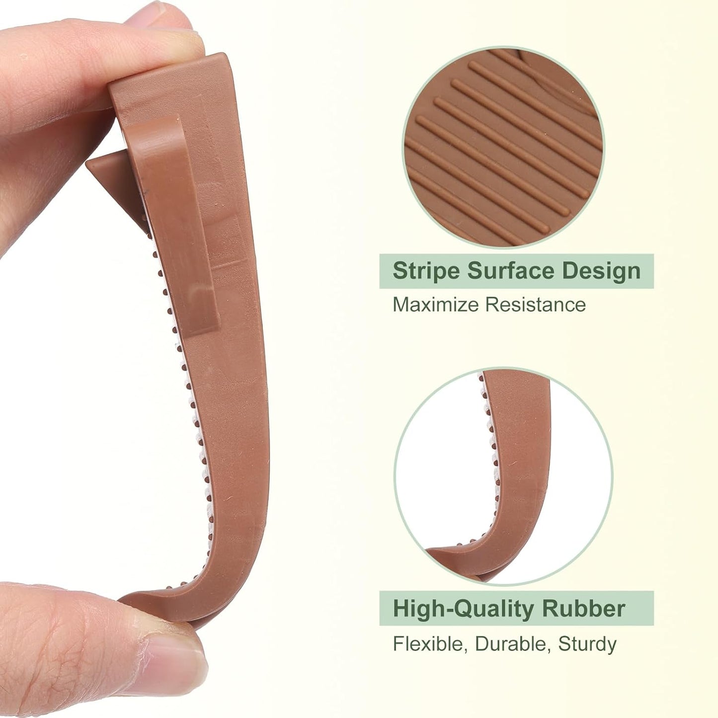 uxcell 4 Pcs Door Stoppers for Bottom of Door, Rubber Stackable Door Stopper Wedge Anti-Slip, 2.13 Inch, Coffee