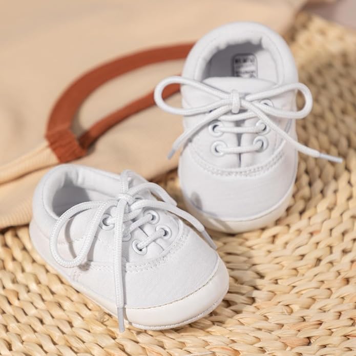 Morbido Infant Baby Boys Girls Canvas Sneaker Toddler Slip On Anti Skid Newborn First Walkers Candy Shoes for 0-18 Months