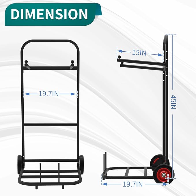 Folding Chair and Table Cart, Small-Sized Chair Storage Cart with 5 Inch Wheel Portable and Nice Solution to Storage and Move A Set of Folding Chair and Table with 200 LBS Weight Capacity