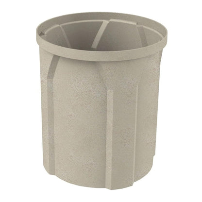 42 Gallon Circle 100% Recycled Plastic Heavy Duty Indoor or Outdoor Commercial Trash Can with Push Open Dome Lid and Internal Liner | Great for Schools and Businesses - Beige Granite