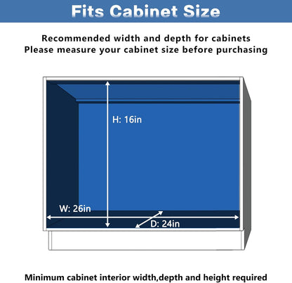 LOVMOR 2 Tier Individual Pull Out Cabinet Organizer 25½" W x 21½" D, Slide Out Kitchen Cabinet Storage Sliding Shelves