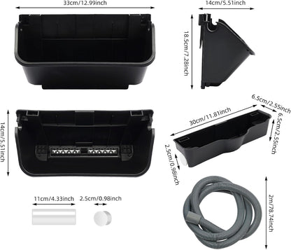 20Pack Vertical Wall Planter, 13 inch Wall Mounted Garden Planters, Stackable Wall Hanging Planter, Plastic Flower Pot with 4 Drainage Tray & 6.56FT Drainage Pipe for Indoor and Outdoor (Black)