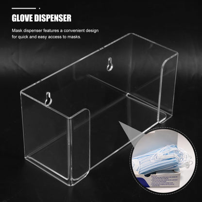 Acrylic Wall Mount Glove Dispenser and Mask Holder Storage Box for Laboratory and Office 2 in 1 Mask and Glove Organizer