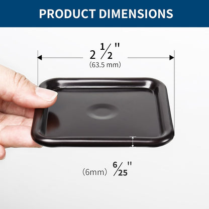 Ezprotekt 2 1/2" Square Non Slip Furniture Pads with Drip Glue Non-Woven Fabric Bottom, 16 Pcs Anti Skid Furniture Coasters Cups Floor Protectors for Bed, Sofa, Table, Chair, Cabinet, Brown/Black