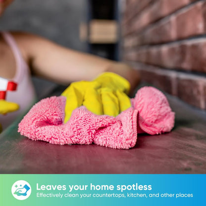 HOMEXCEL Pink Microfiber Cleaning Cloth, 12 Pack Premium Microfiber Towels for Cars, Lint Free, Scratch-Free, Highly Absorbent, Reusable Cleaning Rags for Car, Household, Kitchen, Window, 11.5"X11.5"